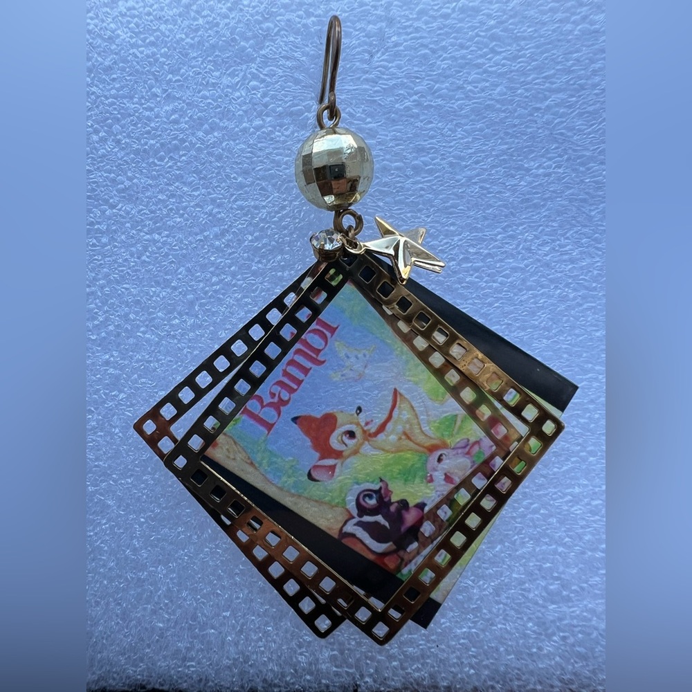 Disney Bambi and friends dangling film earring